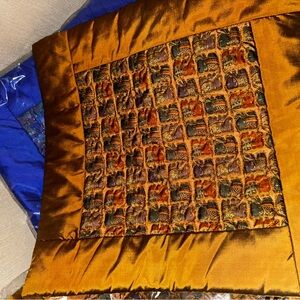 100 % Thai silk Gold and blue Multicolor Decorative Pillow cases